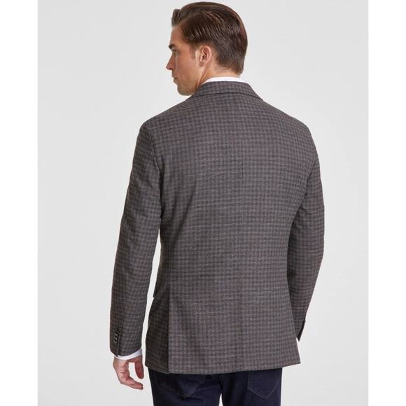 Tommy Hilfiger Men's Grey/Brown Check Conrad Modern-Fit Suit Blazer Size 36S - Picture 2 of 4